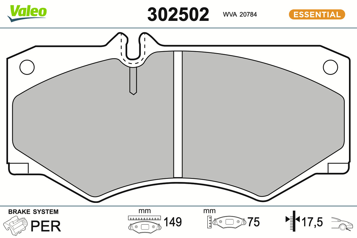 Jeu de 4 plaquettes de frein VALEO ref. 302502